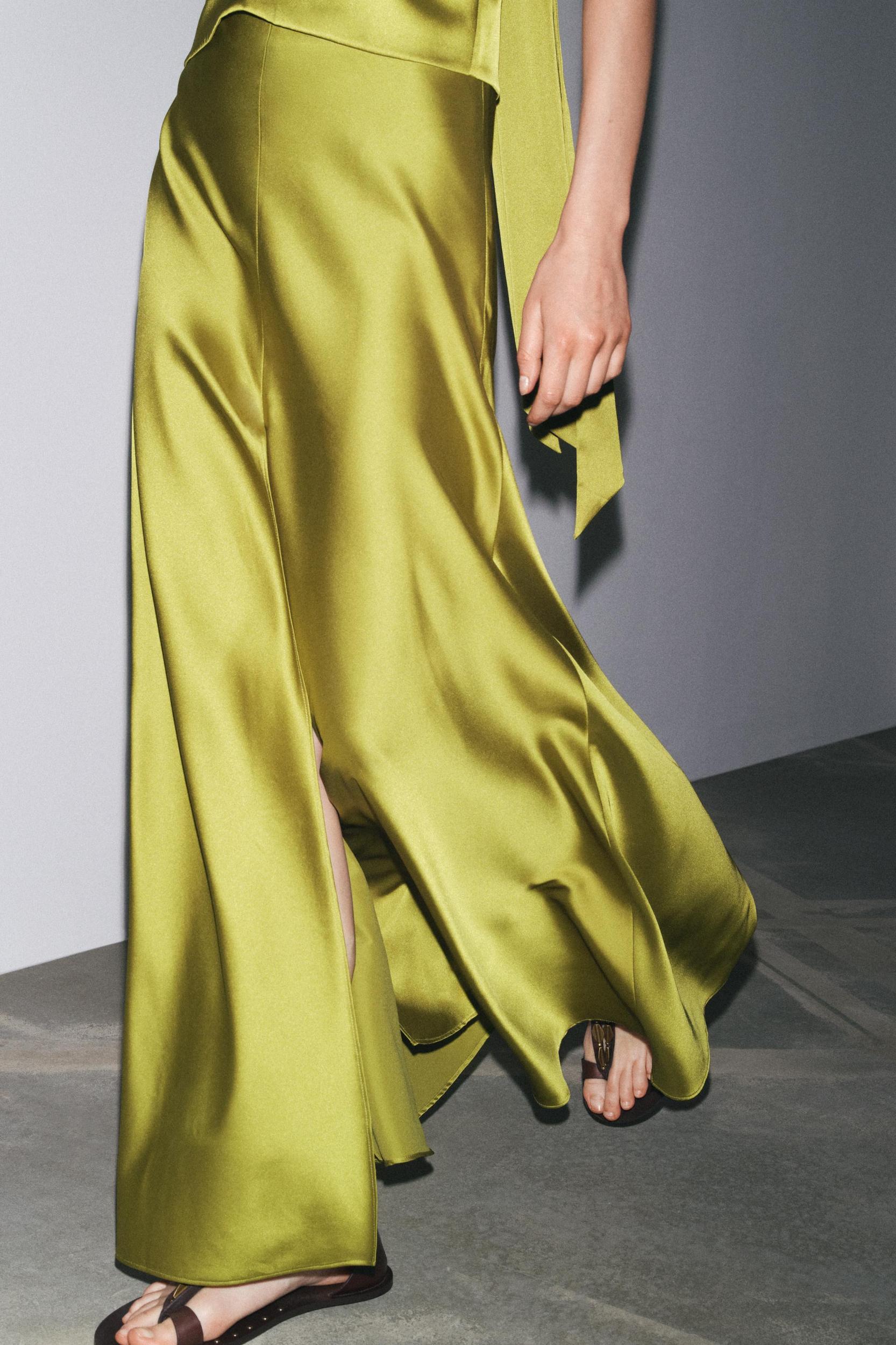 SATIN MIDI SKIRT Product Image