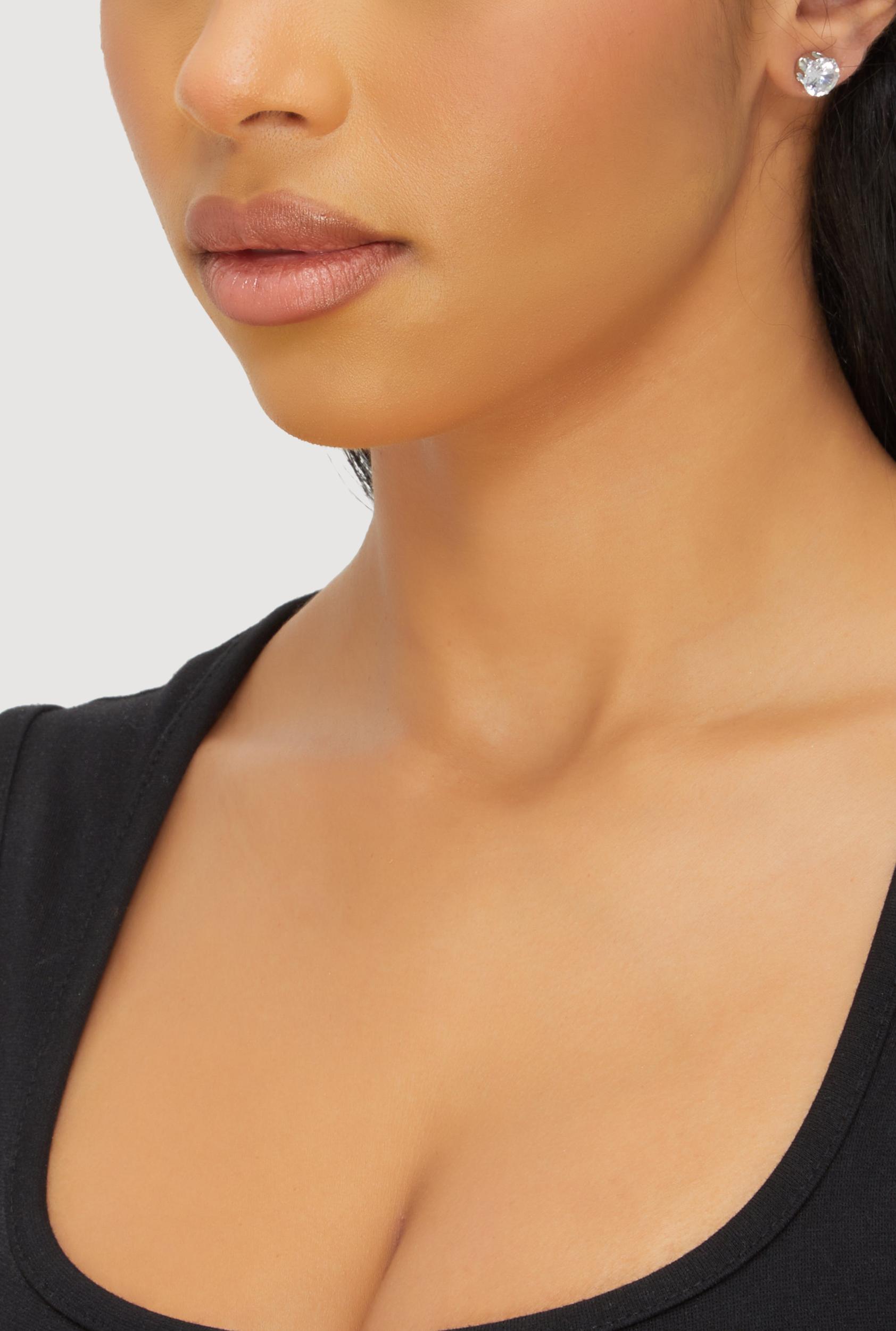 Teardrop Rhinestone Necklace and Drop Earrings Male Product Image