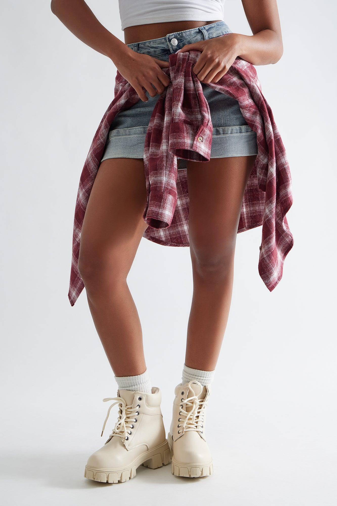 Saylor Combat Boots - Beige Product Image