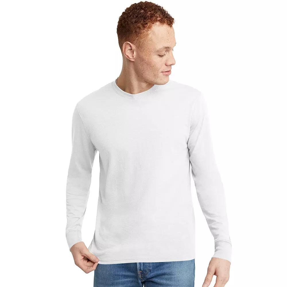 Men's Hanes Originals Long Sleeve Tri-Blend Tee,  Product Image