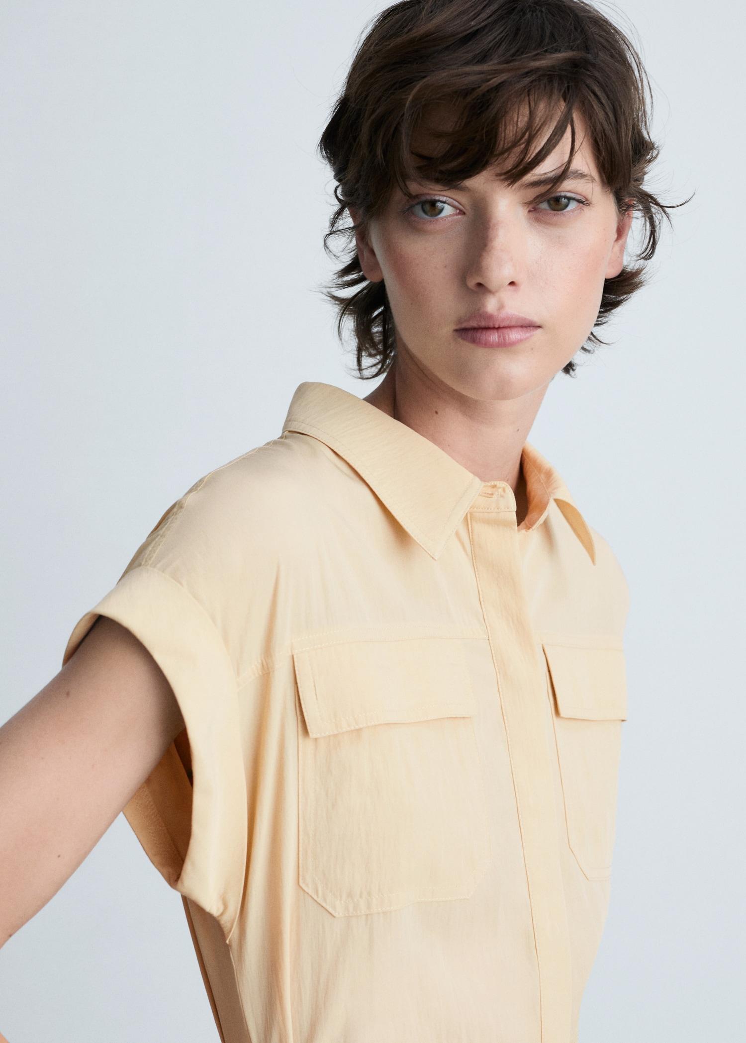 Knot detail shirt dress - Women | MANGO USA Product Image