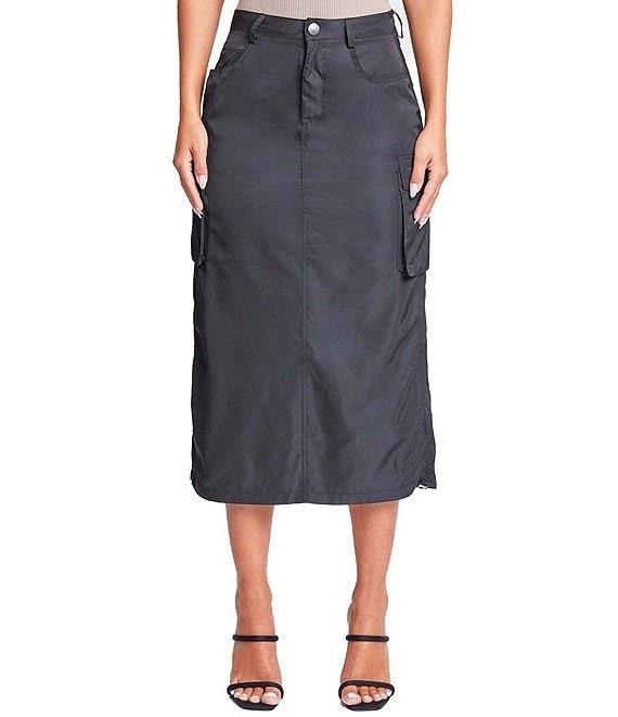 YMI Jeanswear Mid Rise Midi Cargo Skirt Product Image
