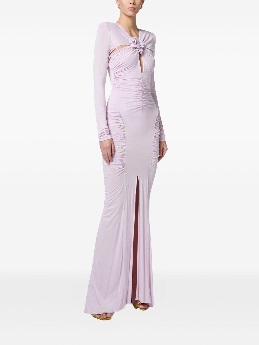 flower-embellished long-sleeve dress Product Image