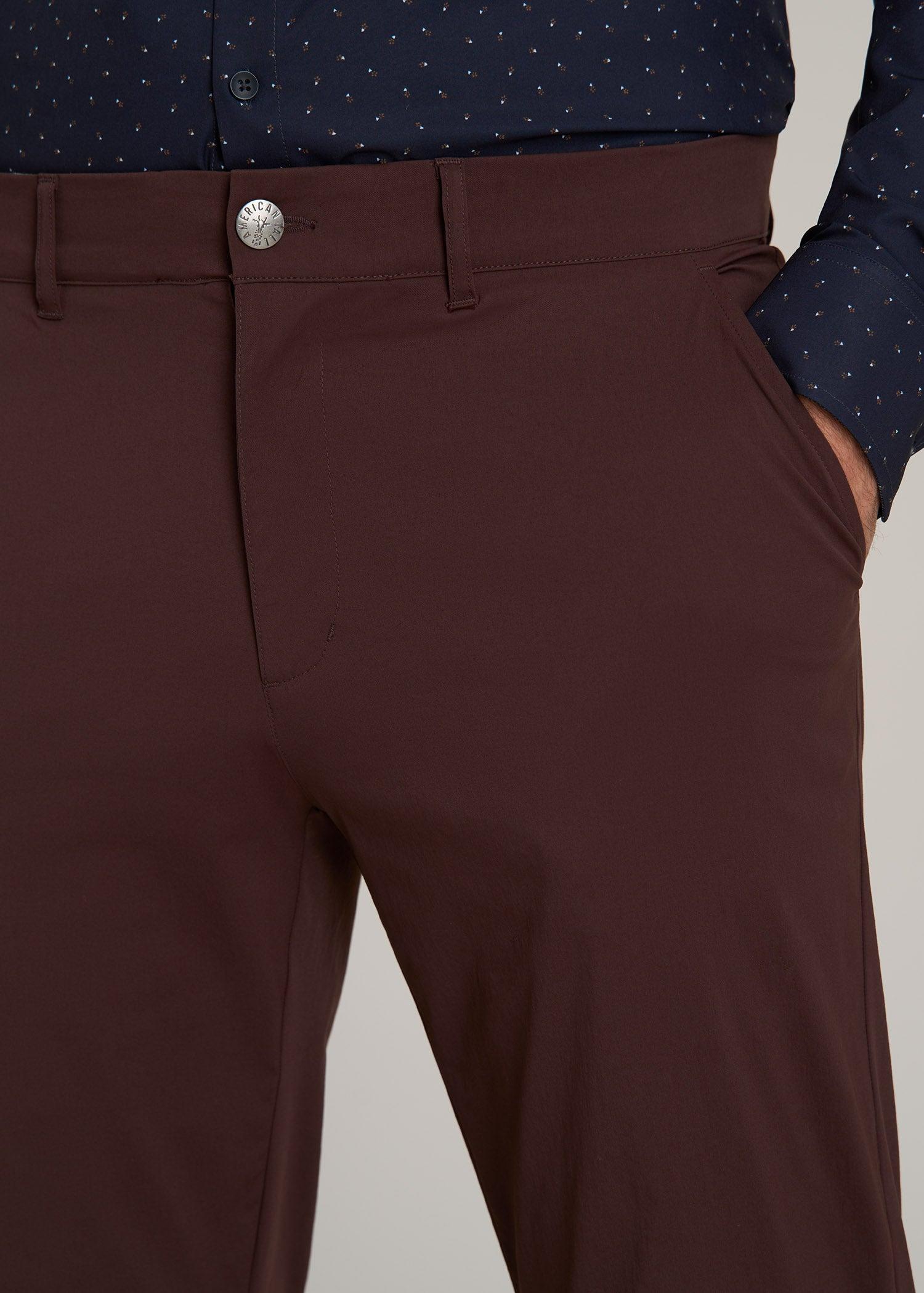 TAPERED FIT Traveler Chino Pants for Tall Men in Oxblood Male Product Image