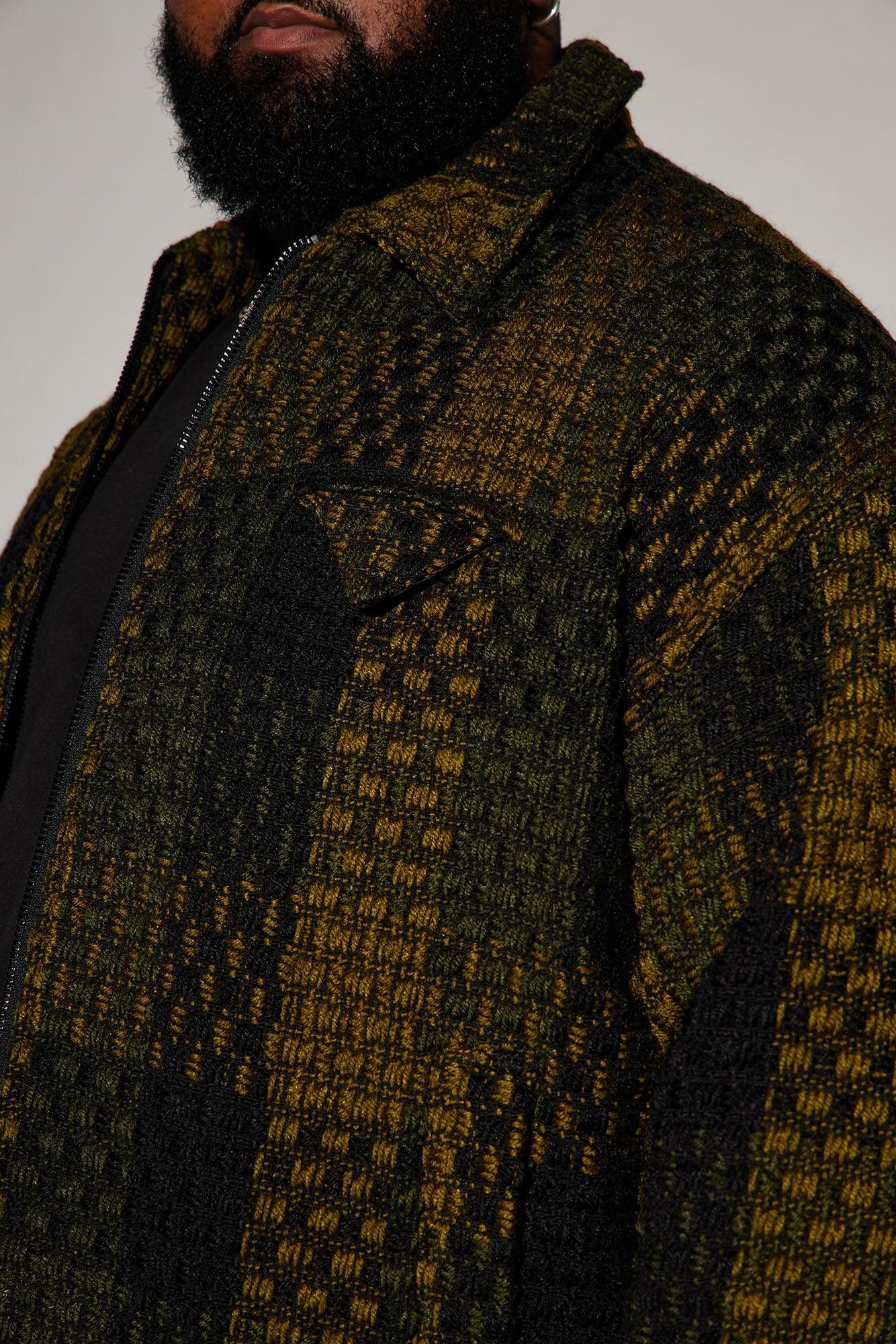 Beverly Tweed Cropped Chore Jacket - Green/combo Product Image