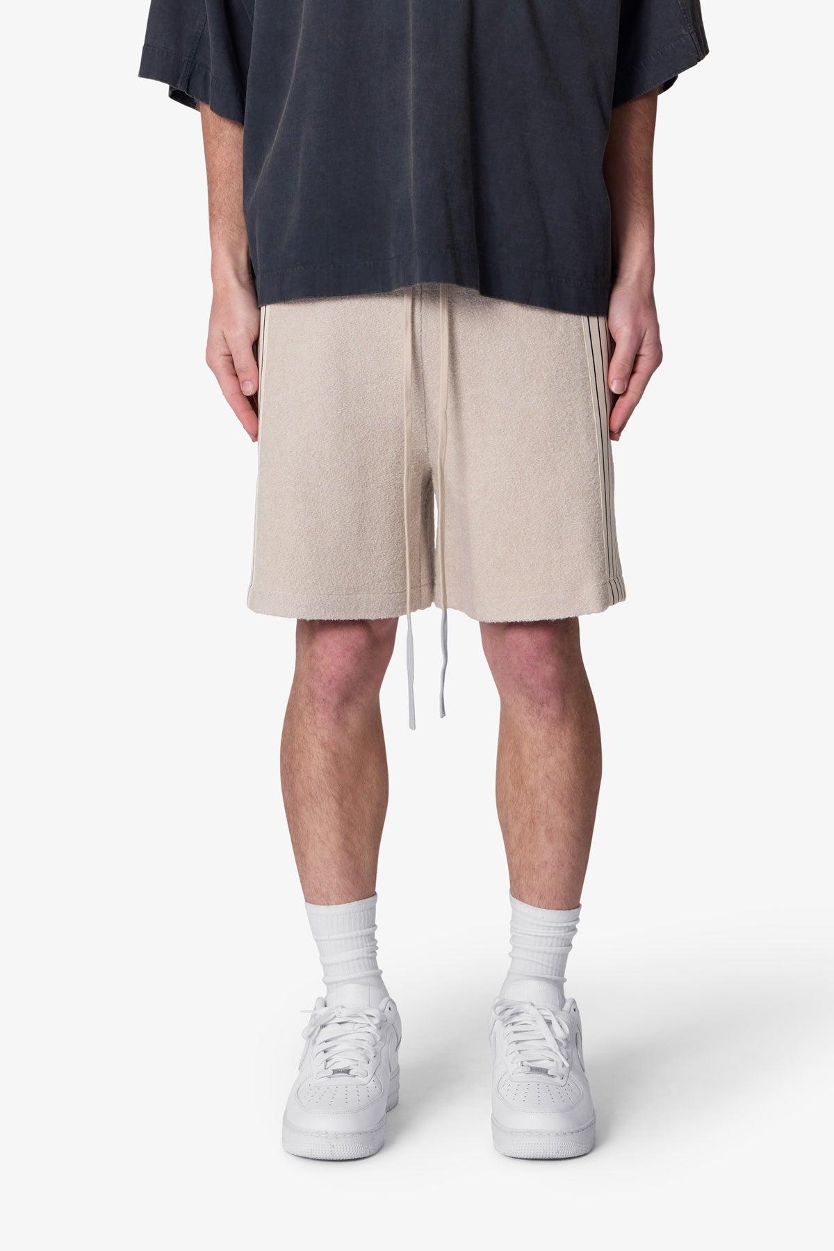 Tricot Striped Sweatshorts - Tan Product Image