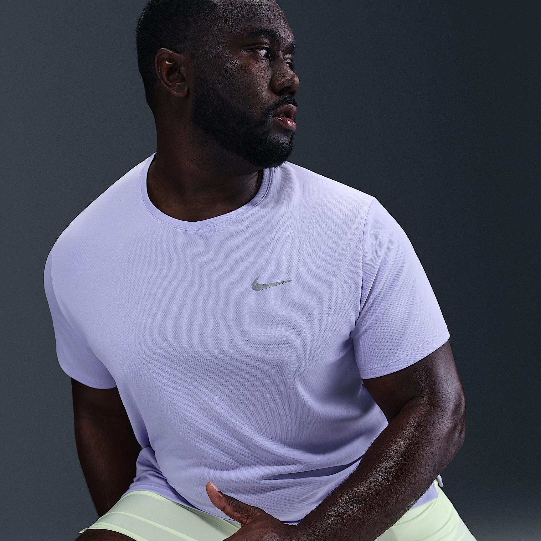 Nike Mens Miler Dri-FIT UV Short-Sleeve Running Top | DV9315-515 Product Image