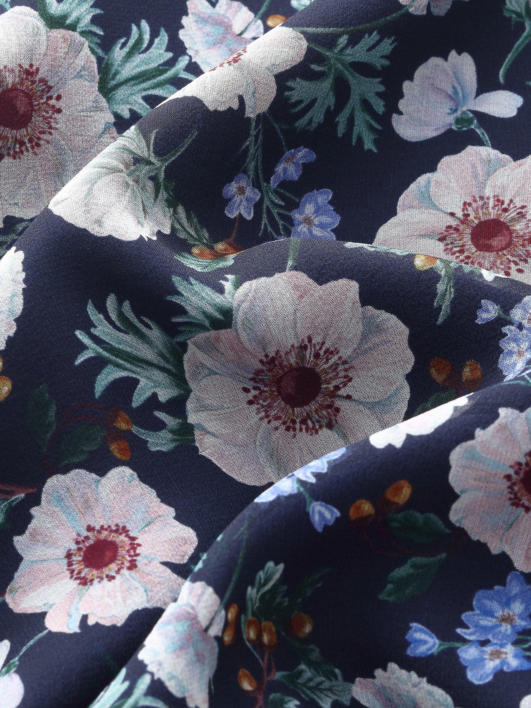 10MM Mulberry Silk Floral Print Women Tiered Skirt Product Image