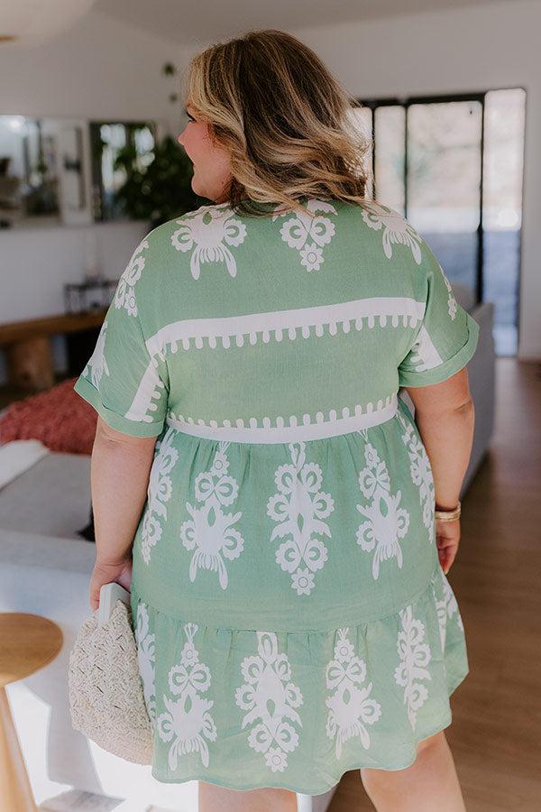 Resort Chic Mini Dress in Green Curves Product Image