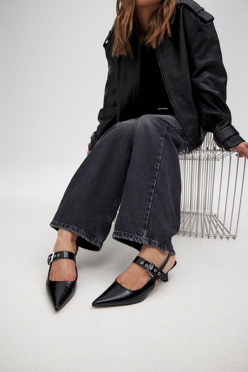 Eyelet Strap Slingback Pumps Product Image