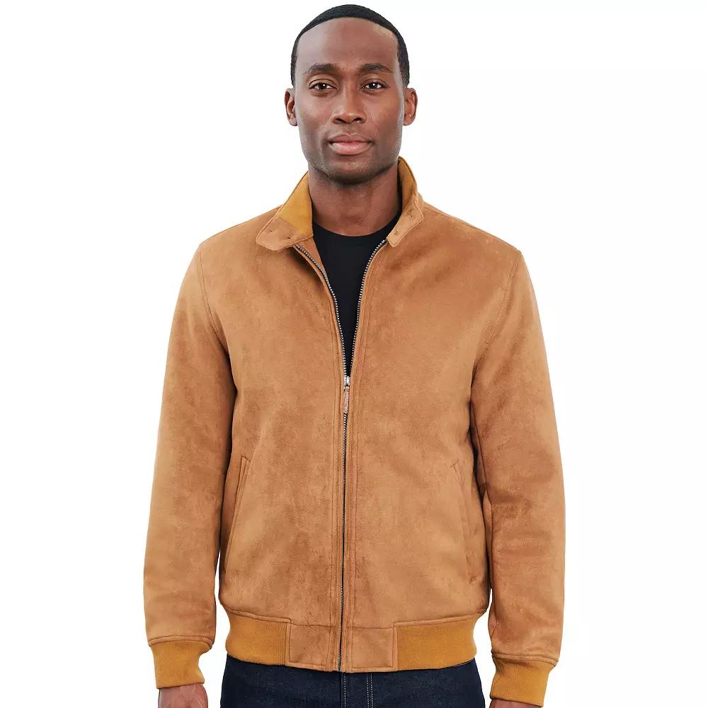 Men's London Fog Faux Suede Harrington Jacket, Size: Small, Whiskey Product Image