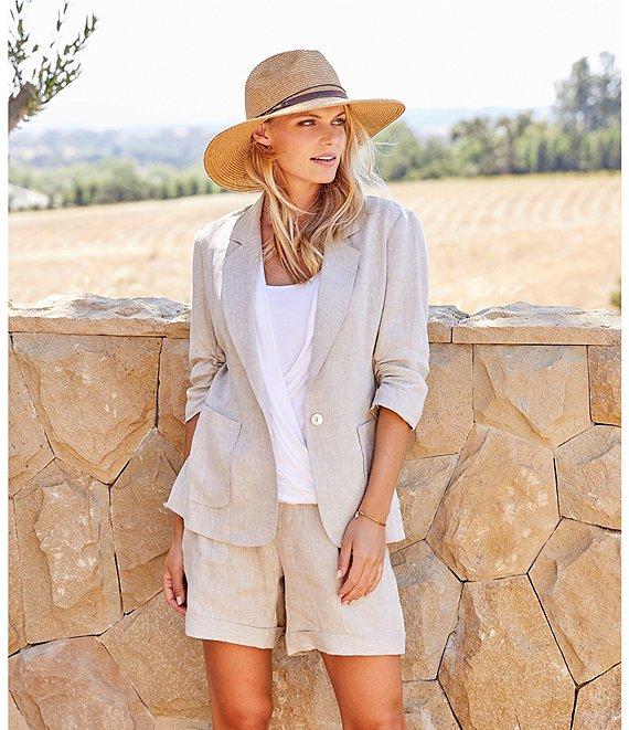 Karen Kane Notch Collar Elbow Ruched Sleeve Single Button Blazer Product Image