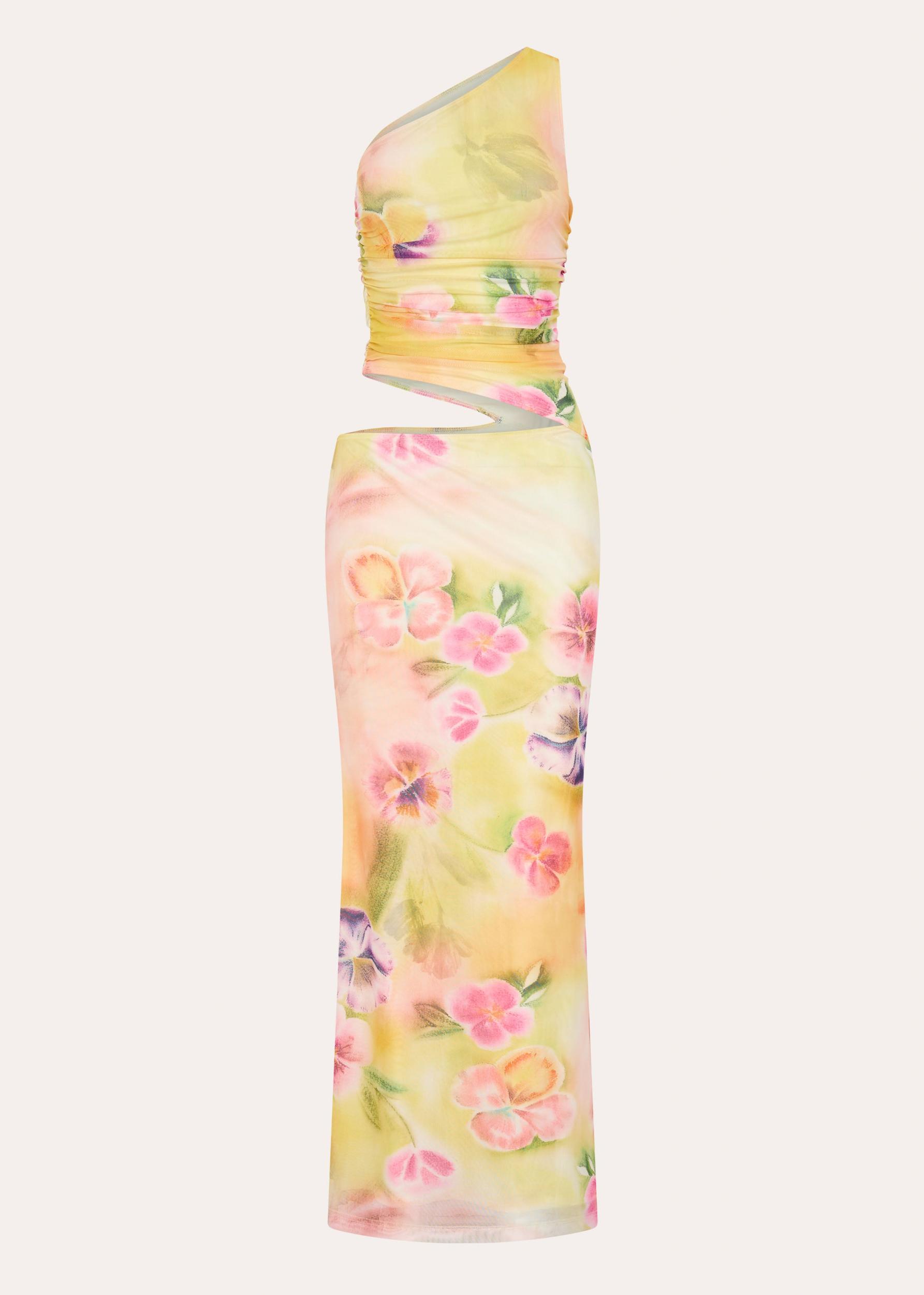 Seranella One Shoulder Maxi Dress - Sunburst Floral Product Image
