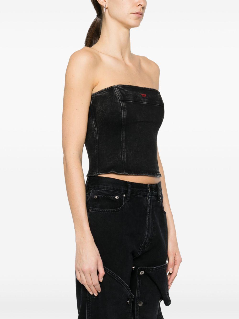 strapless denim crop top Product Image