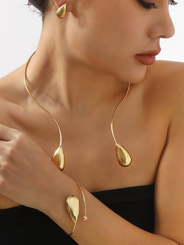 4 Pcs Geometric Bracelet Accessories + Drop Earrings + Necklaces Accessories Product Image