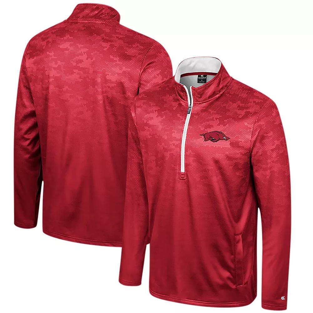 Mens Colosseum Cardinal Arkansas Razorbacks The Machine Half-Zip Jacket Product Image