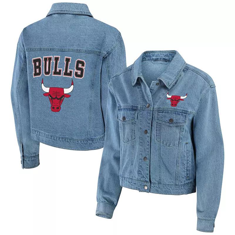 Women's WEAR by Erin Andrews Chicago Bulls Full-Snap Denim Jacket,  Product Image