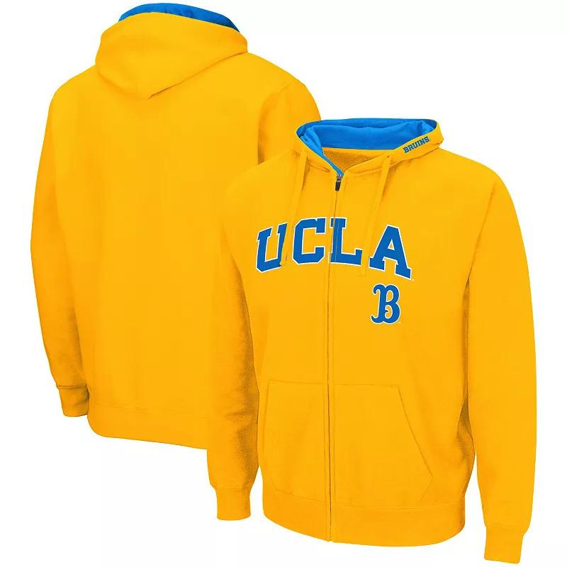 Men's Colosseum Gold UCLA Bruins Arch & Logo 3.0 Full-Zip Hoodie,  Product Image