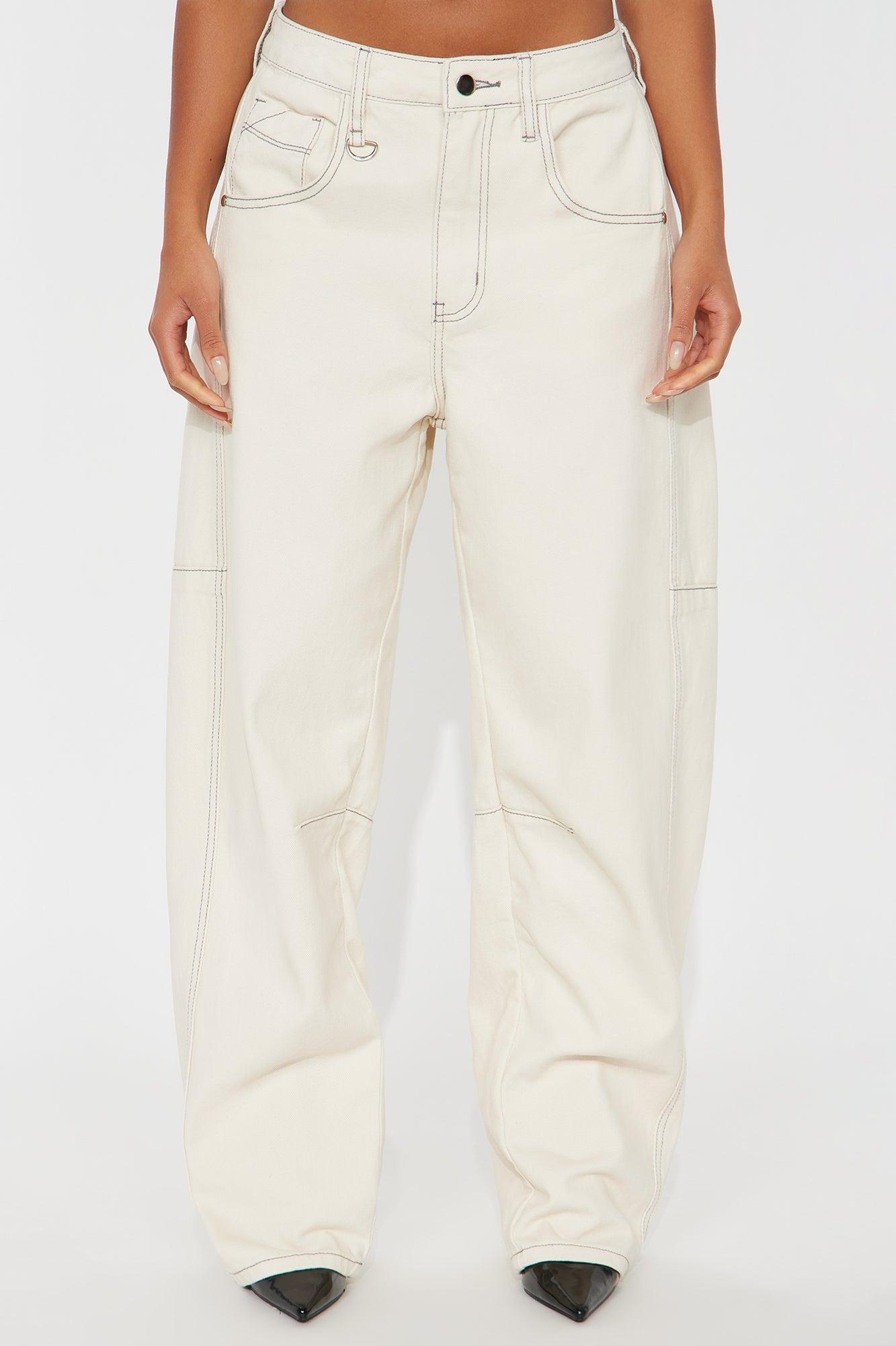 Natural State Loose Tapered Jeans - Cream Female Product Image