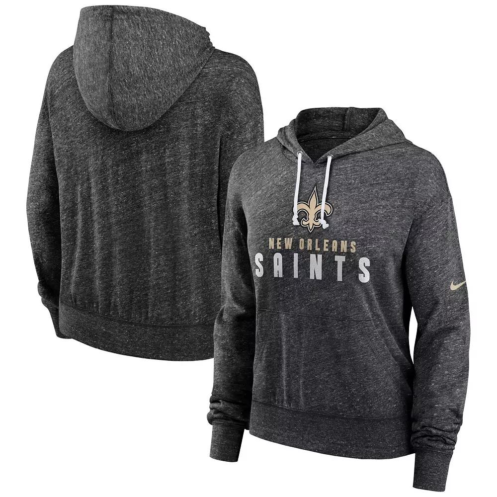 Women's Nike Black New Orleans Saints Gym Vintage Lightweight Pullover Hoodie,  Product Image