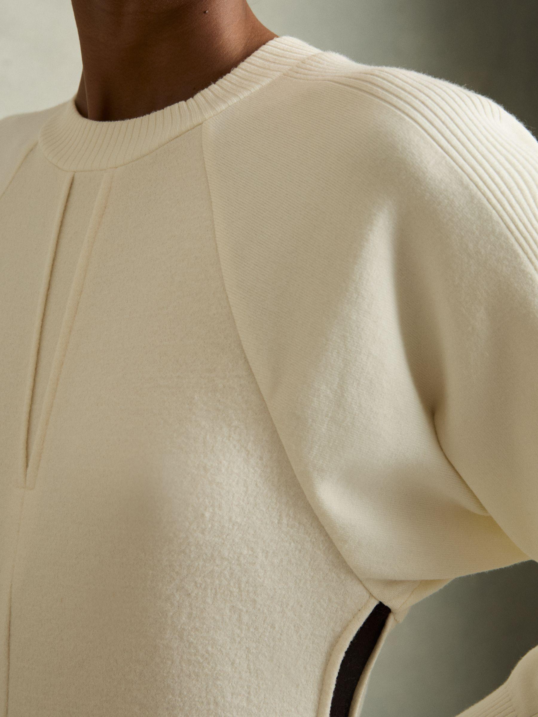 Wool-Blend Hybrid Knitted Midi Dress in Ivory Product Image