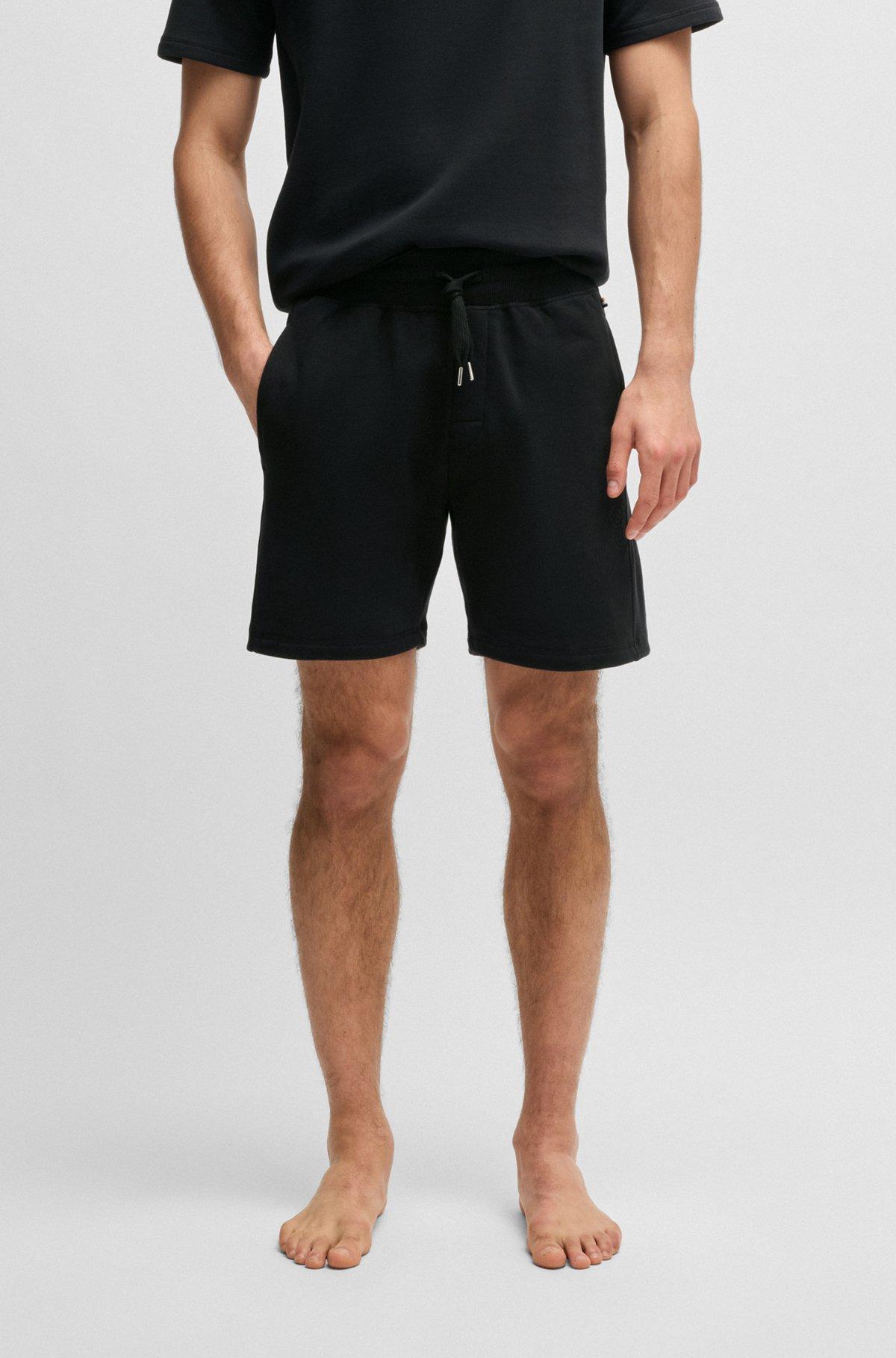 Cotton-terry shorts with outline logo embroidery Product Image