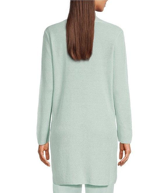 Eileen Fisher Organic Linen Cotton High Collar Long Sleeve Cardigan Product Image