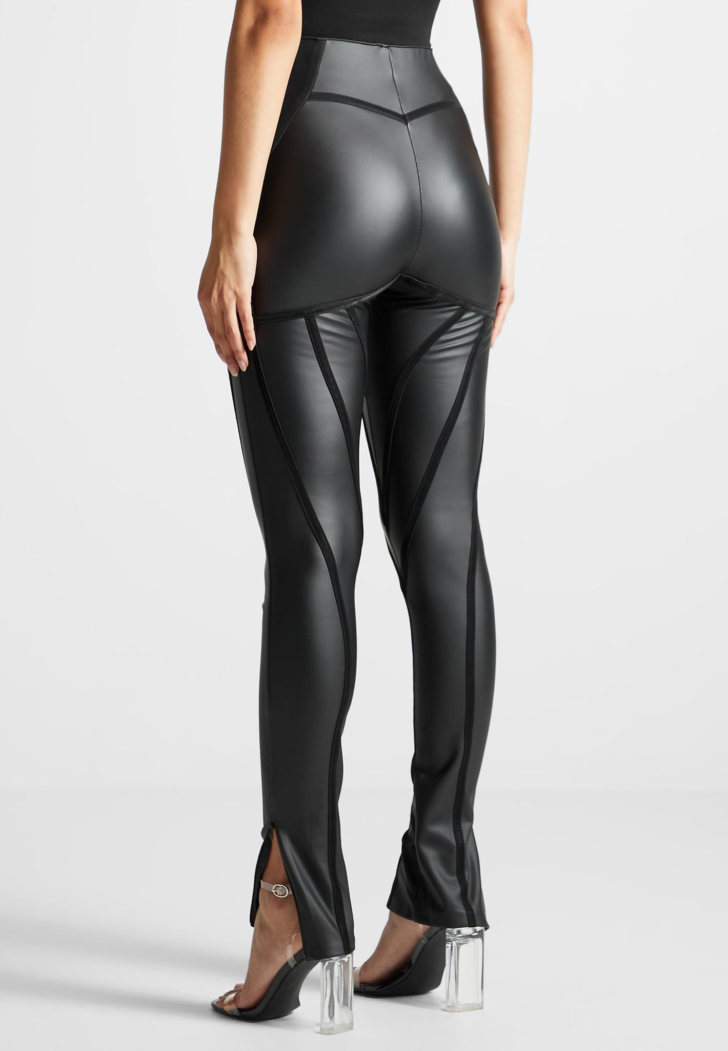 Matte Leather Contour Leggings - Black Female Product Image