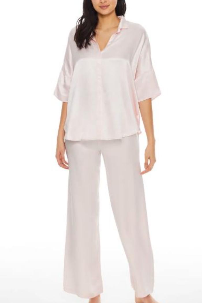 Fran Satin Top With Collar Product Image