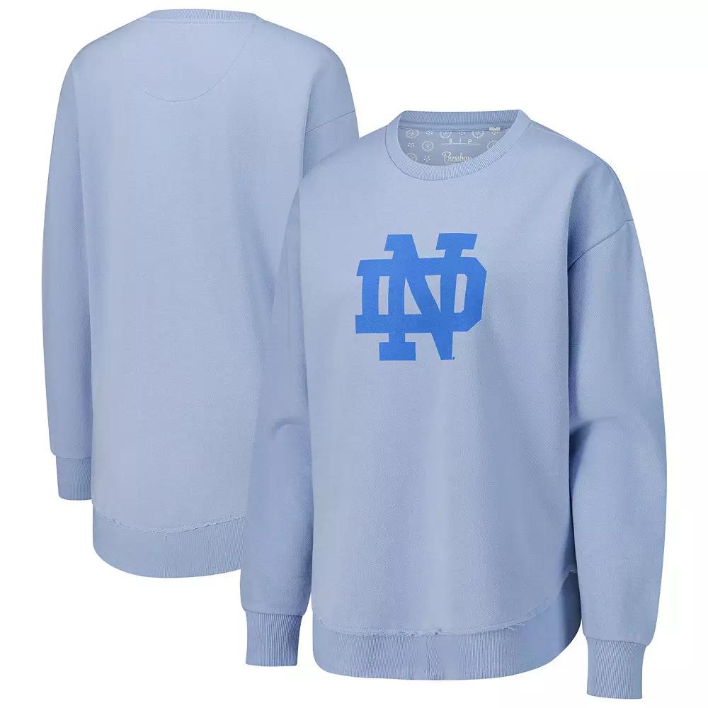 Womens Pressbox Blue Notre Dame Fighting Irish Poncho Fleece Pullover Sweatshirt Product Image