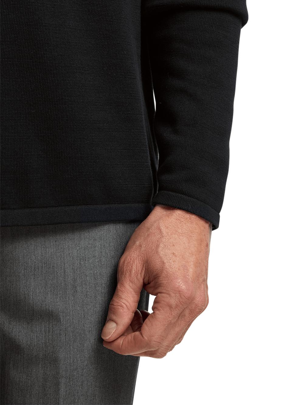 Supima Cotton Button Front Polo - Black Product Image