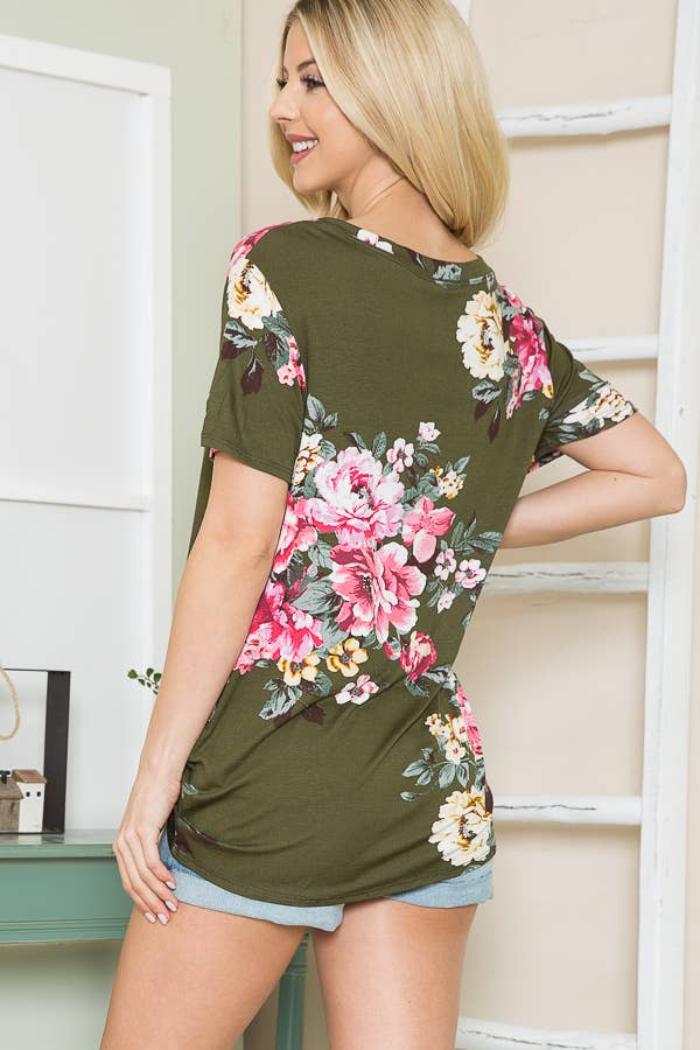 Floral top with knot Product Image