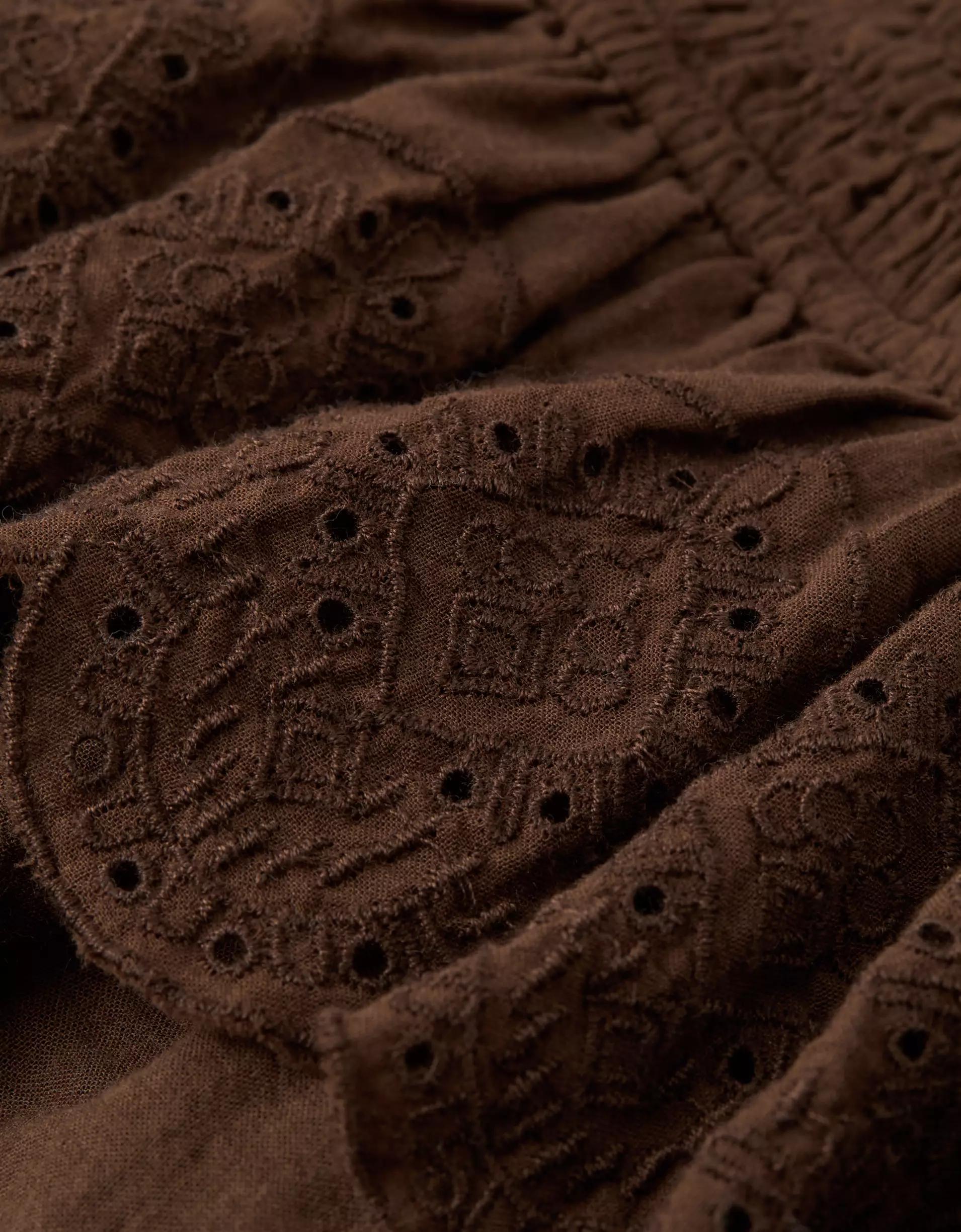 AE Long-Sleeve Smocked Tiered Top Product Image