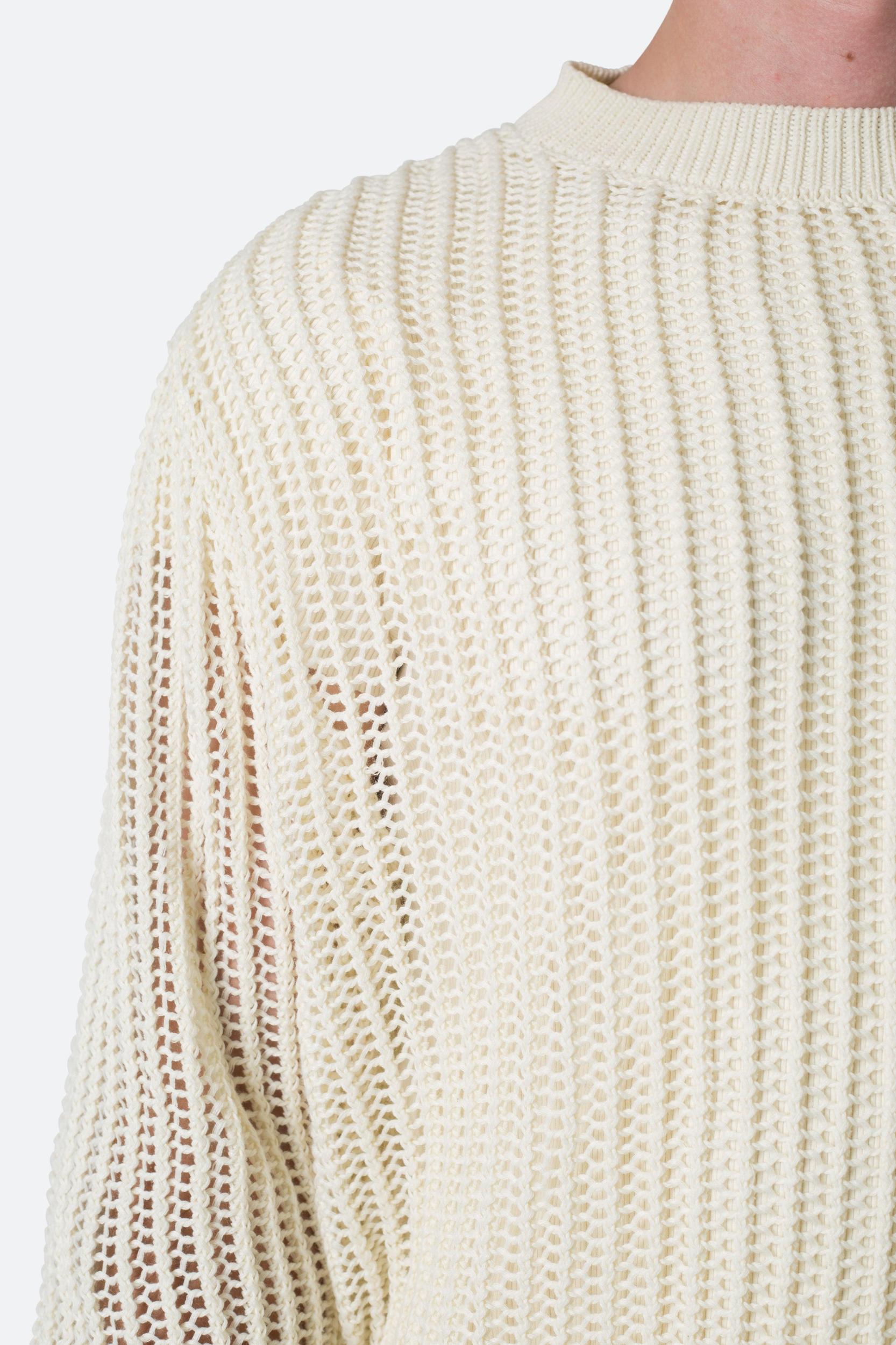 Mesh Knit Sweater - Cream Product Image