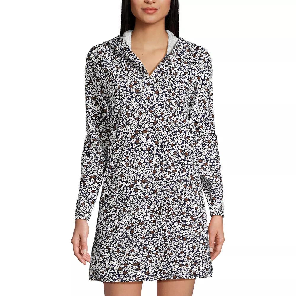 Women's Lands' End Cotton Jersey Hooded Cover-up Dress,  Product Image