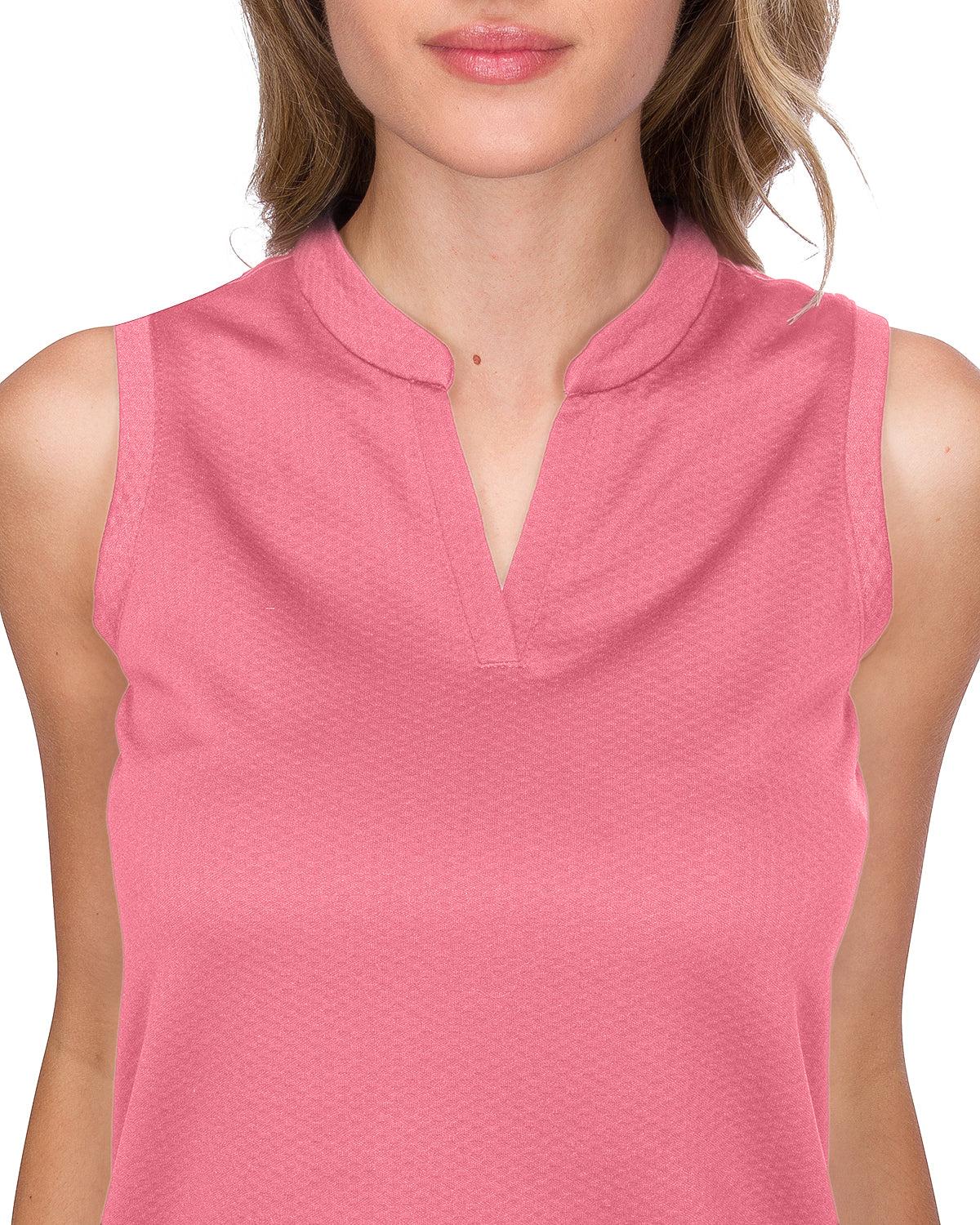 Three Sixty Six Women's Waffle-Textured Collarless Golf Polo Female Product Image