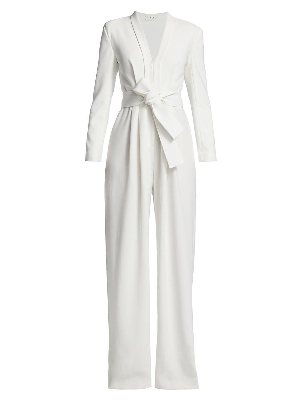 Womens Kieran II Belted Crepe Wide-Leg Jumpsuit Size 0 Product Image