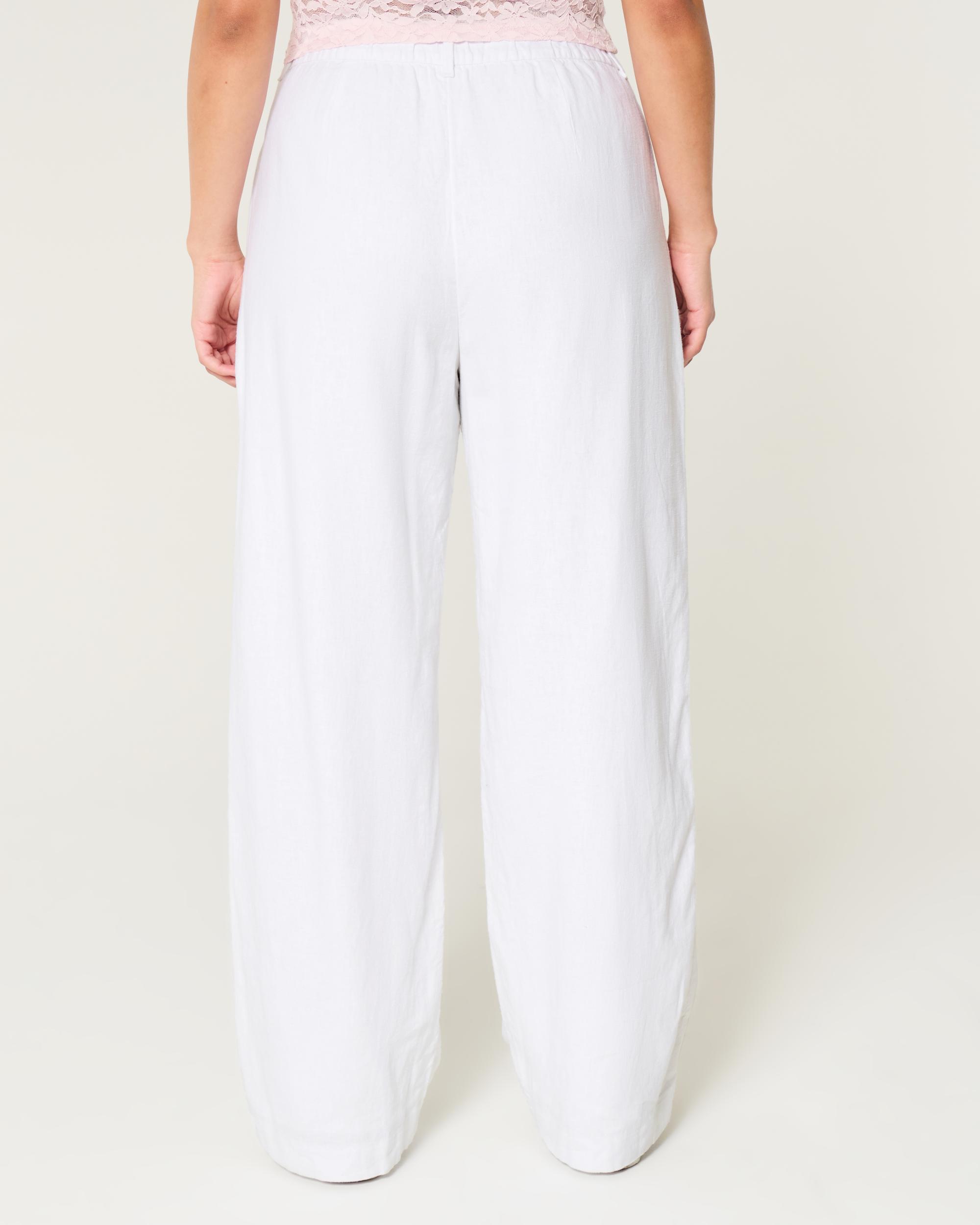 Hollister Livvy Ultra High-Rise Linen-Blend Wide-Leg Pants Product Image