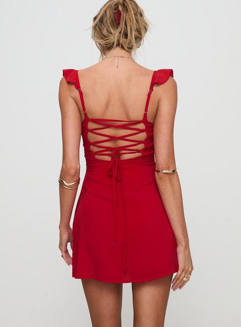Landon Mini Dress Red Product Image
