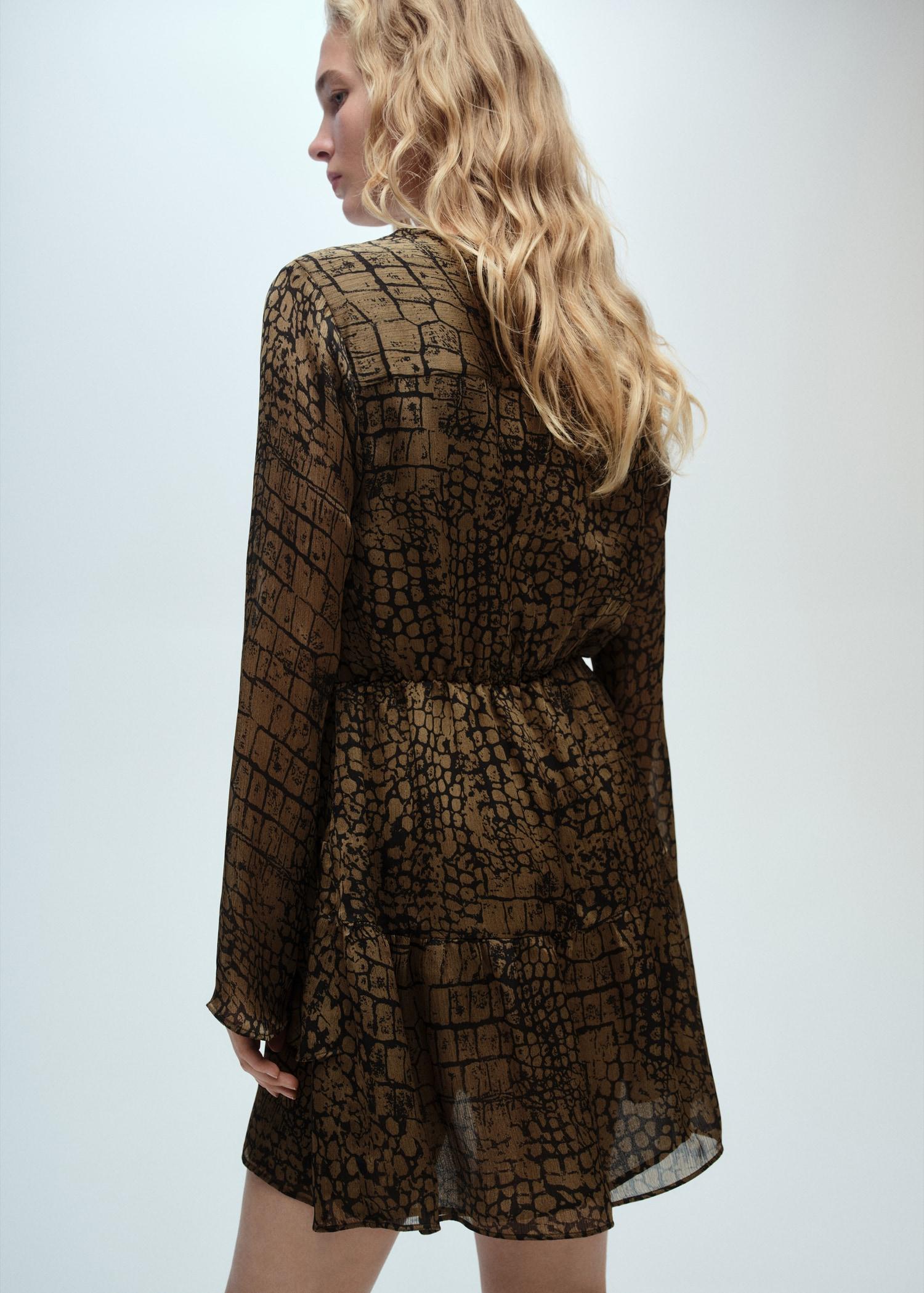 Animal print ruffle dress - Women | MANGO USA Product Image