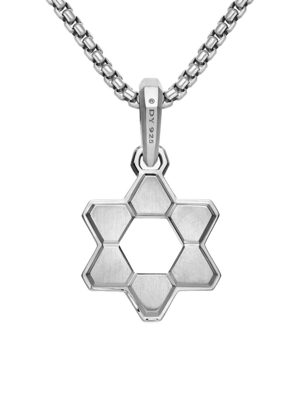 sterling silver Deco Star of David pendant (24mm) Product Image