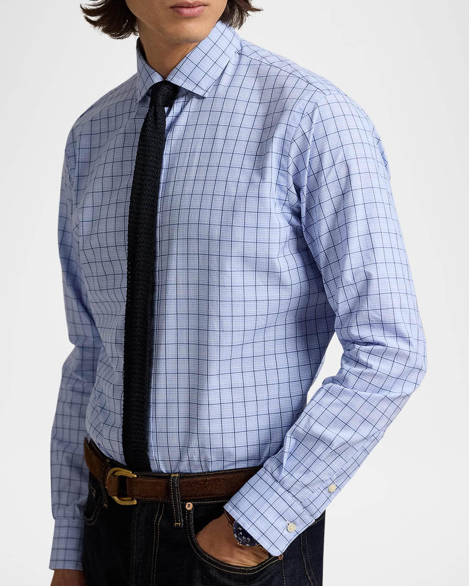 Mens Classic Fit Checked Poplin Shirt Product Image