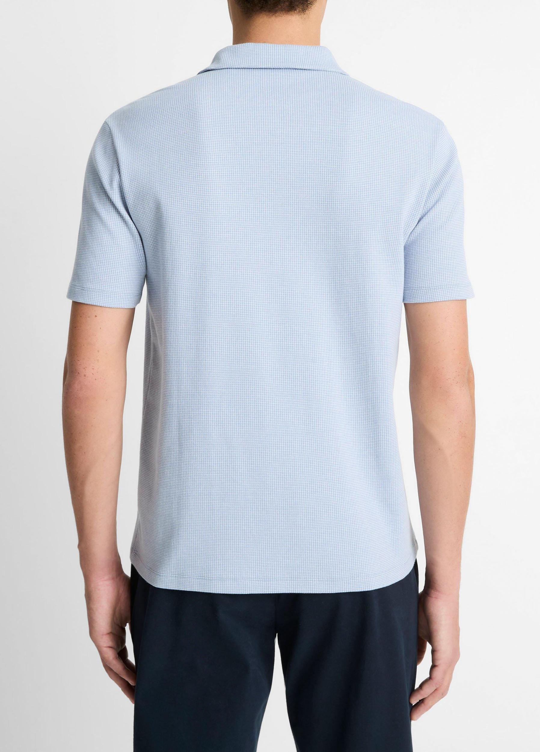 Houndstooth Pima Cotton Johnny-Collar Polo Shirt Product Image