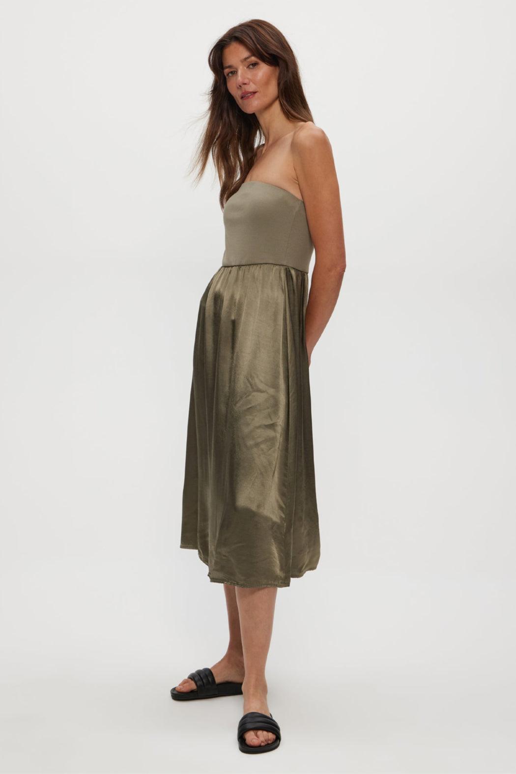 Solange Satin Midi Dress Product Image