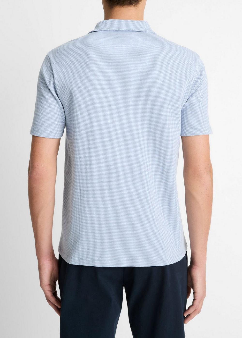 Houndstooth Pima Cotton Johnny-Collar Polo Shirt Product Image