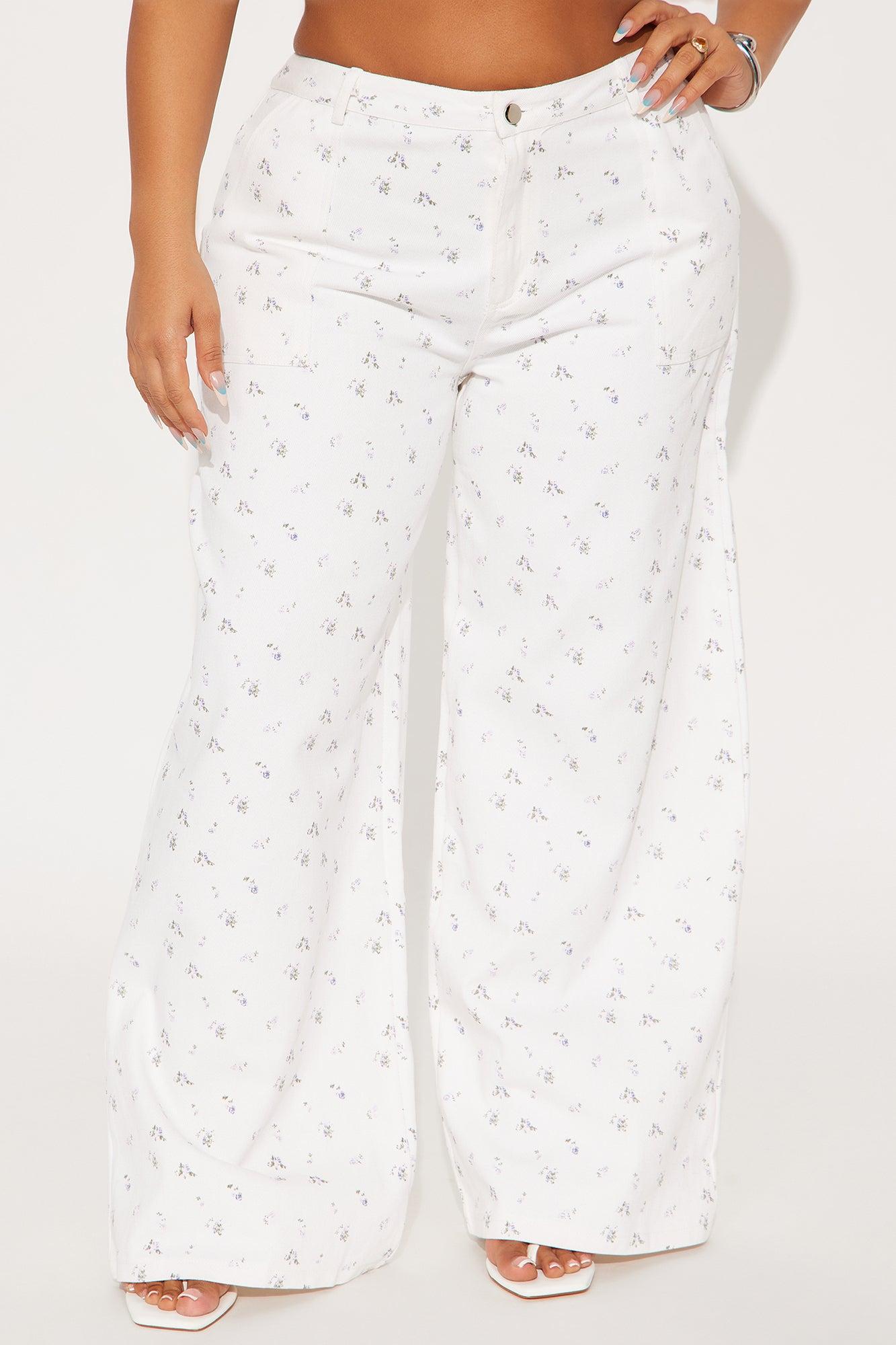 Fever Wide Leg Streetwear Pant - Off White Female Product Image
