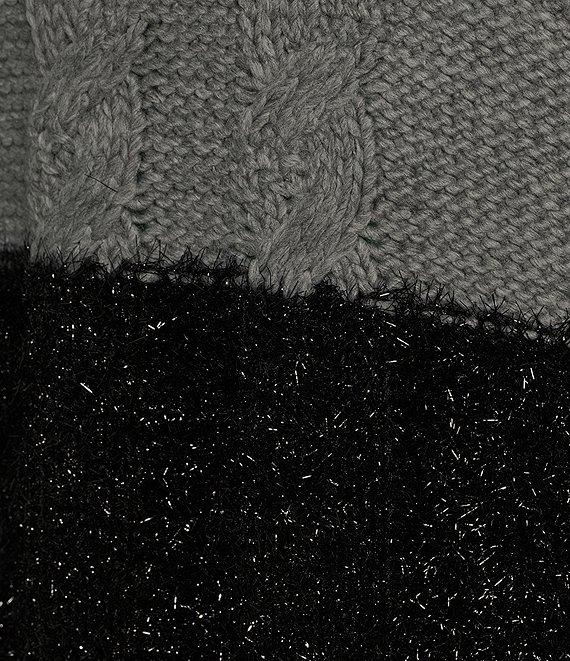 Midnight Doll Long Sleeve Cable Knit Stripe Sweater Dress Product Image