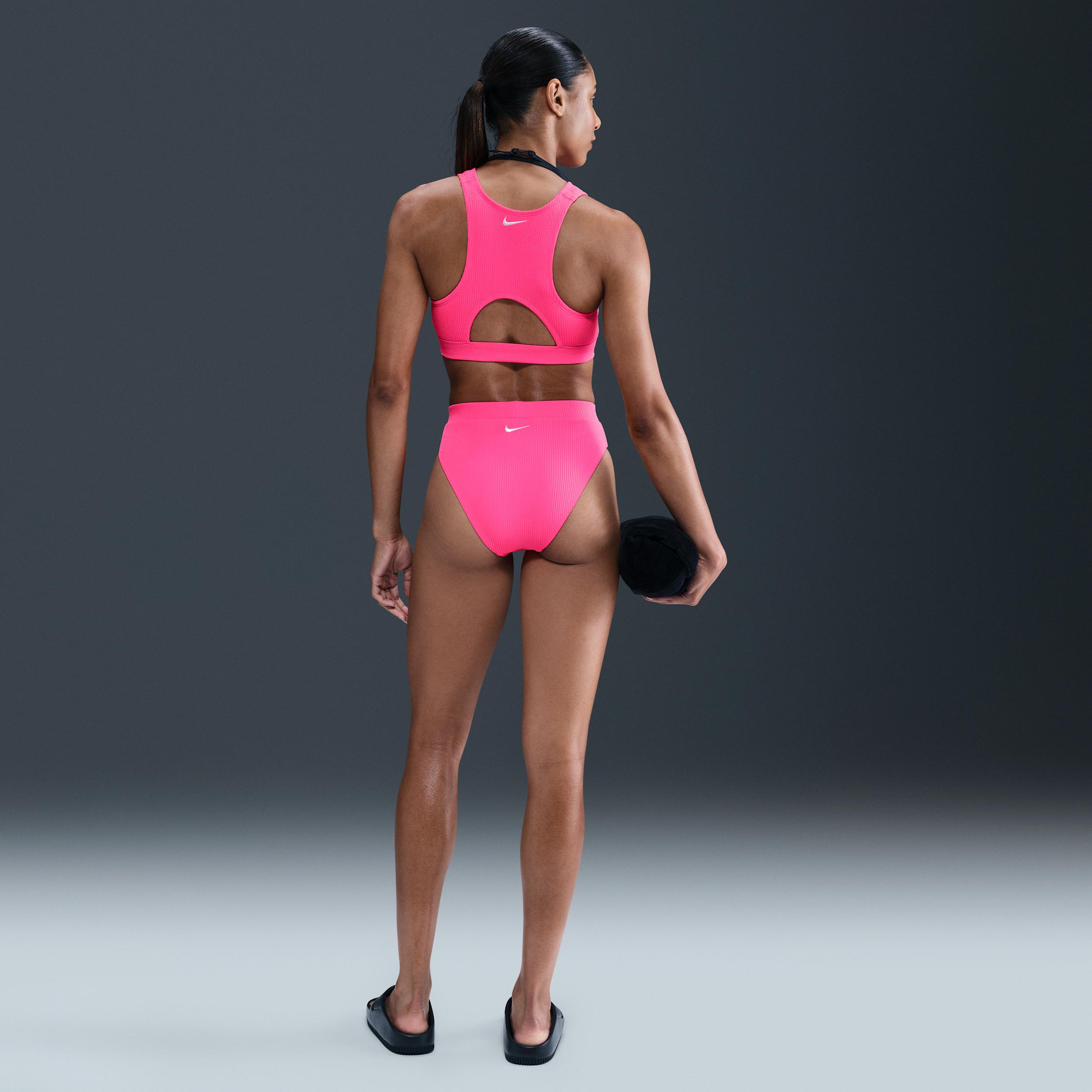 Nike Womens Swim Elevated Essential High-Waisted Bikini Bottom | NESSF268-678 Product Image