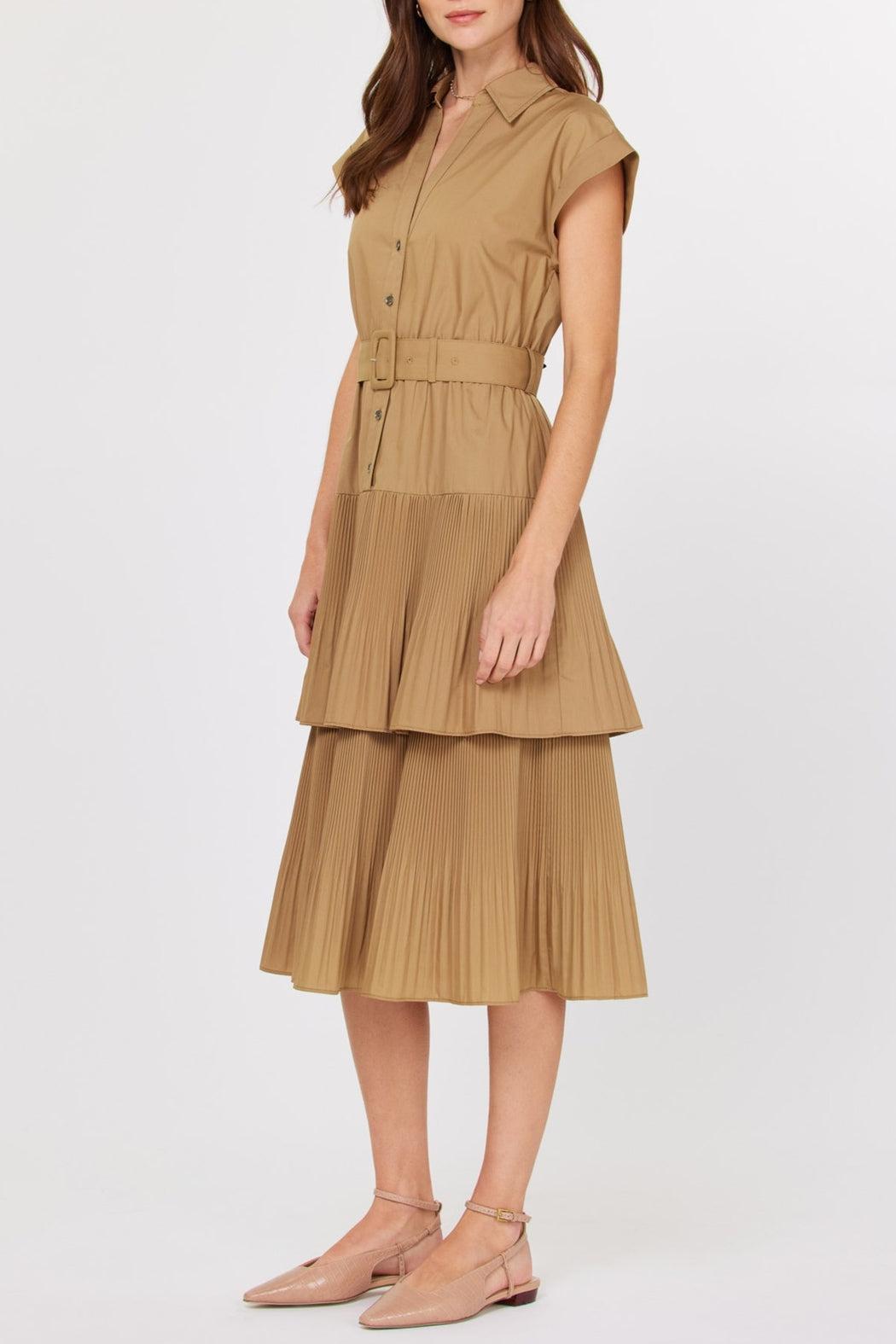 Belted Front Button Dress Product Image