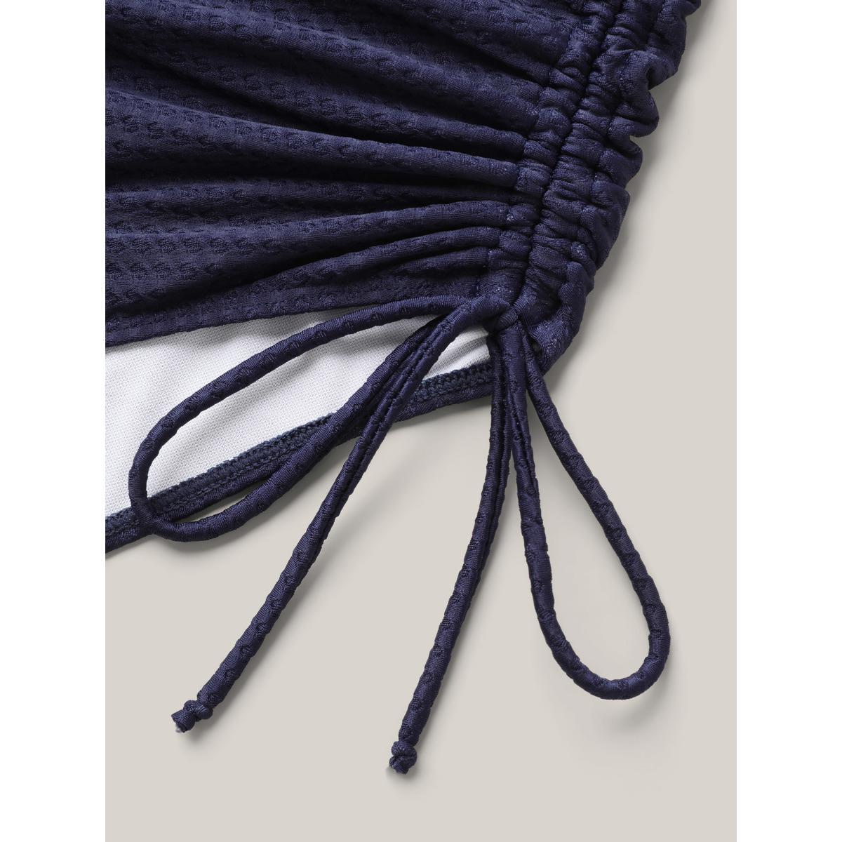 Plus Size Twist-Front Adjustable Drawstring One-Piece Swimsuit Women's Swimwear Indigo Beach Twist Curve Bathing Suits High stretch One Pieces BloomChic 26/4X Product Image